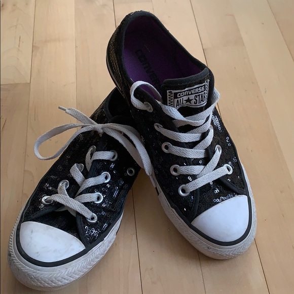 black sequin all star converse